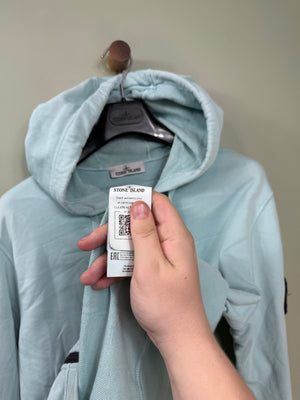 Stone Island Baby Blue Zipped Hoodie