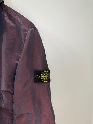 Stone Island Burgundy Nylon Metal Weft Overshirt