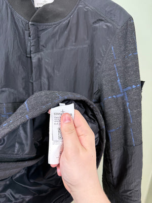 Stone Island Black House Check Dormenuil/Nylon Metal Primaloft Bomber Jacket