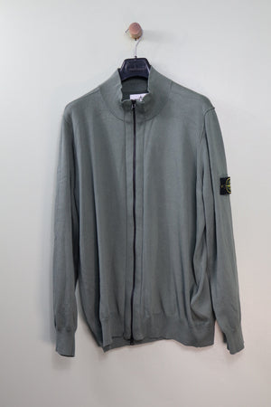 Stone Island Dark Green Zipped Knit Jumper