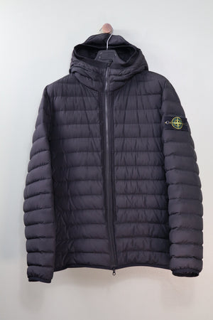 Stone Island Black O Cotton R Nylon Tela Down Jacket
