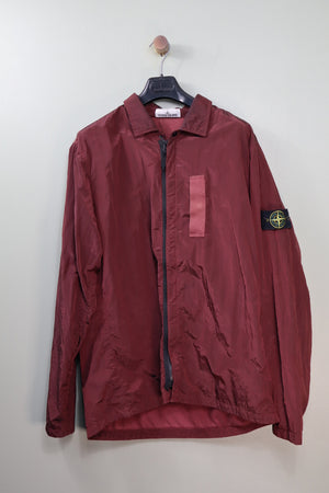 Stone Island Burgundy Nylon Metal Overshirt