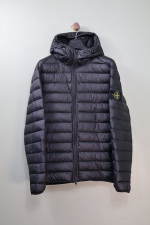 Stone Island Black Loom Woven Down Jacket