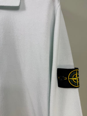 Stone Island Mint Green Knit Polo Shirt