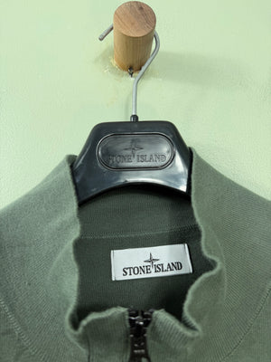Stone Island Dark Green Zipped Knit Jumper