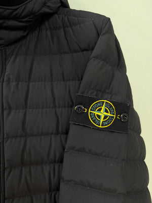 Stone Island Black O Cotton R Nylon Tela Down Jacket