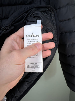 Stone Island Black O Cotton R Nylon Tela Down Jacket