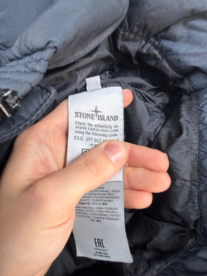 Stone Island Navy Crinkle Reps Down Jacket
