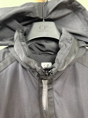 C.P. Company Black Garment Dyed Nylon J Mesh Down Jacket