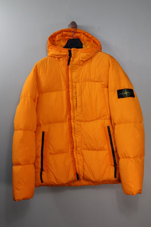 Stone Island Orange Crinkle Reps Down Jacket